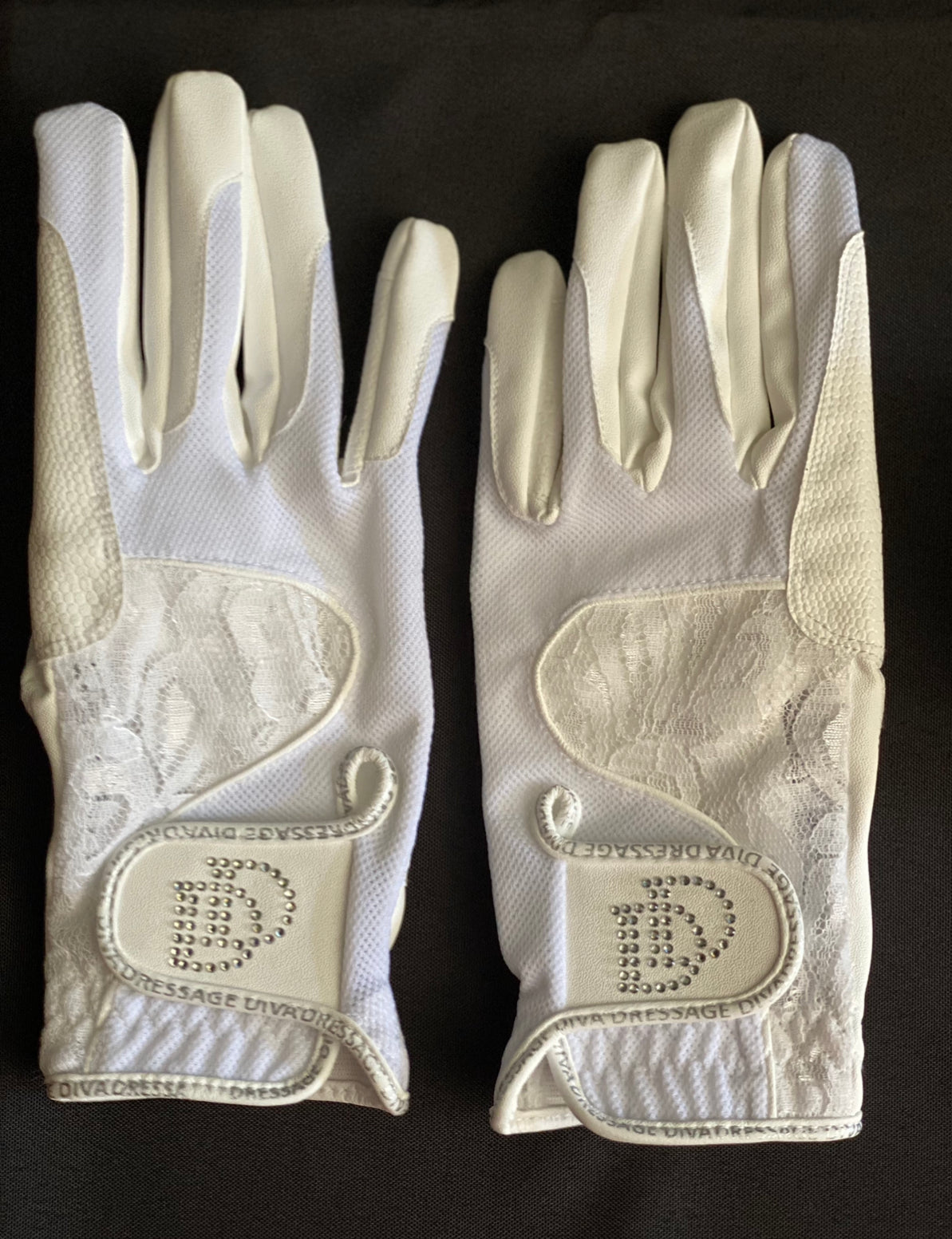White Serino Gloves with Added Lace